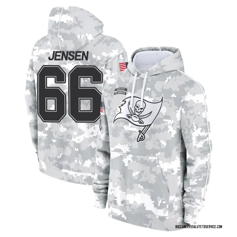 Youth Ryan Jensen Tampa Bay Buccaneers Camo Arctic 2024 Salute to Service Club Fleece Pullover Hoodie