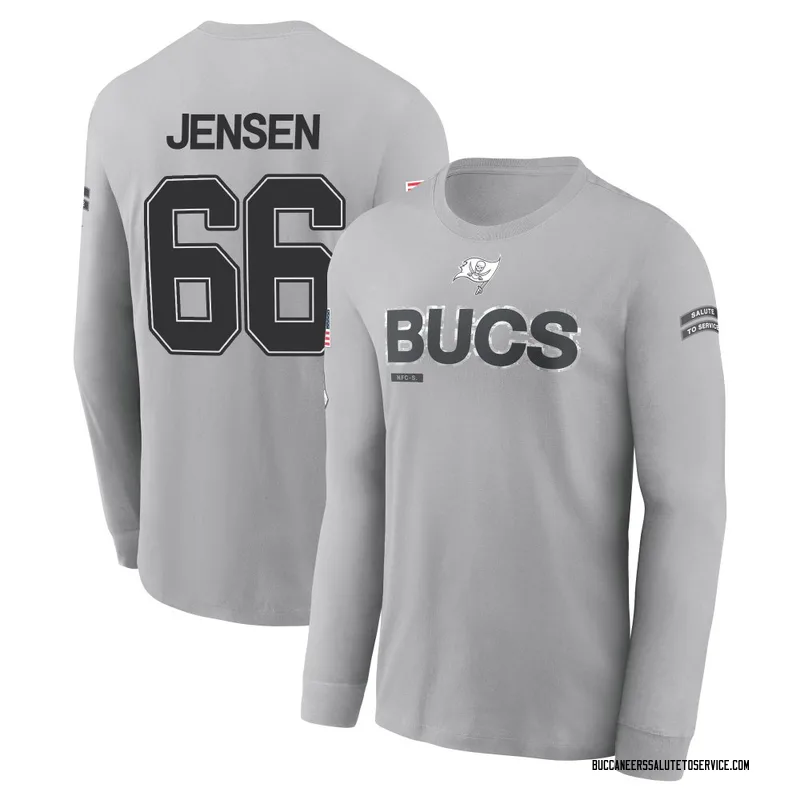 Youth Ryan Jensen Tampa Bay Buccaneers Gray 2024 Salute to Service Long Sleeve T-Shirt