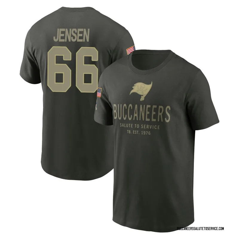 Youth Ryan Jensen Tampa Bay Buccaneers Green Forest/ 2025 Salute to Service Sideline Primary Edge T-Shirt