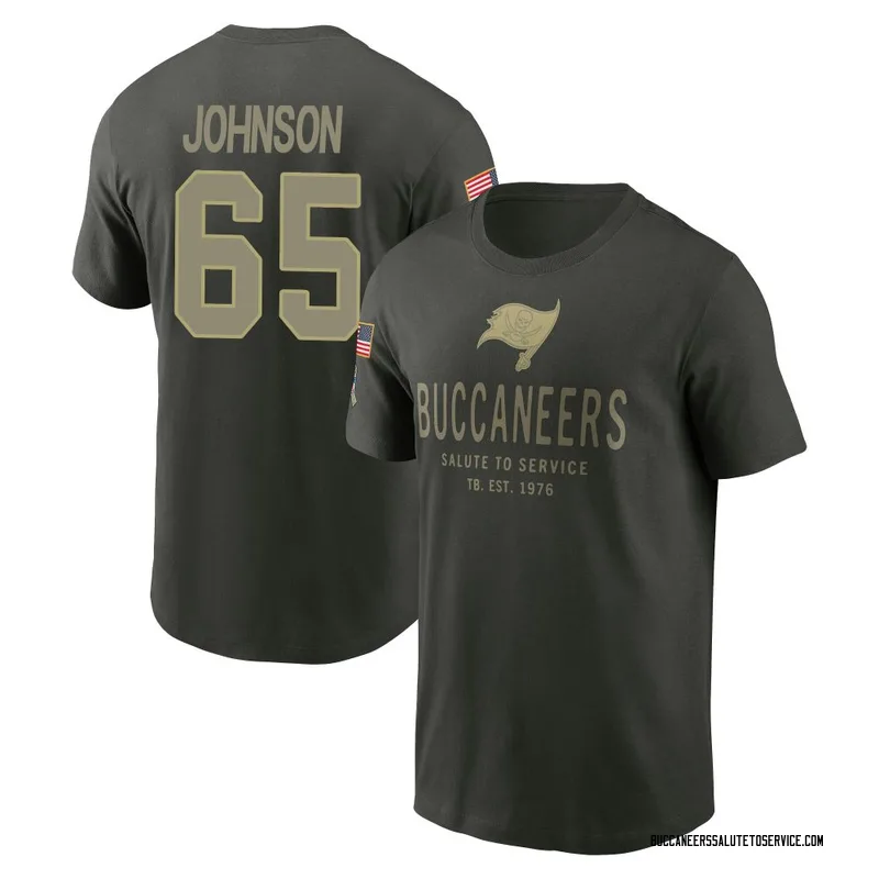 Youth Ryan Johnson Tampa Bay Buccaneers Green Forest/ 2025 Salute to Service Sideline Primary Edge T-Shirt