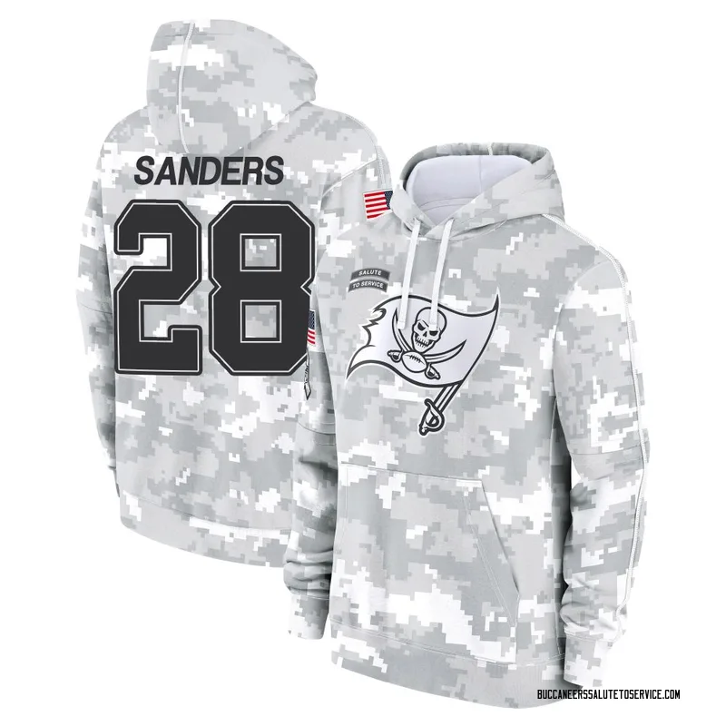 Youth Shilo Sanders Tampa Bay Buccaneers Camo Arctic 2024 Salute to Service Club Fleece Pullover Hoodie