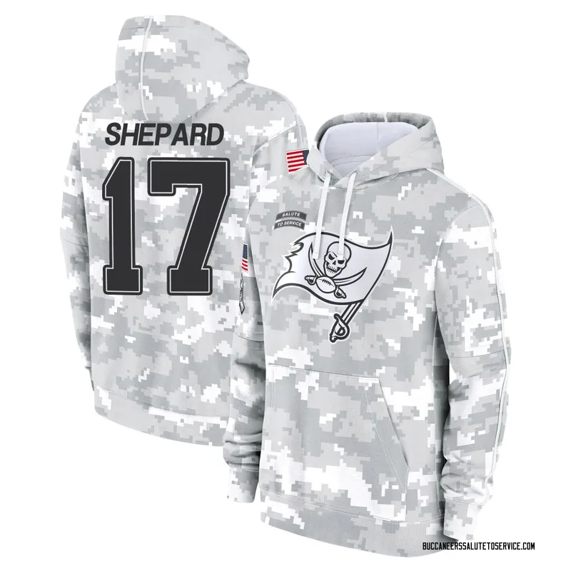 Youth Sterling Shepard Tampa Bay Buccaneers Camo Arctic 2024 Salute to Service Club Fleece Pullover Hoodie