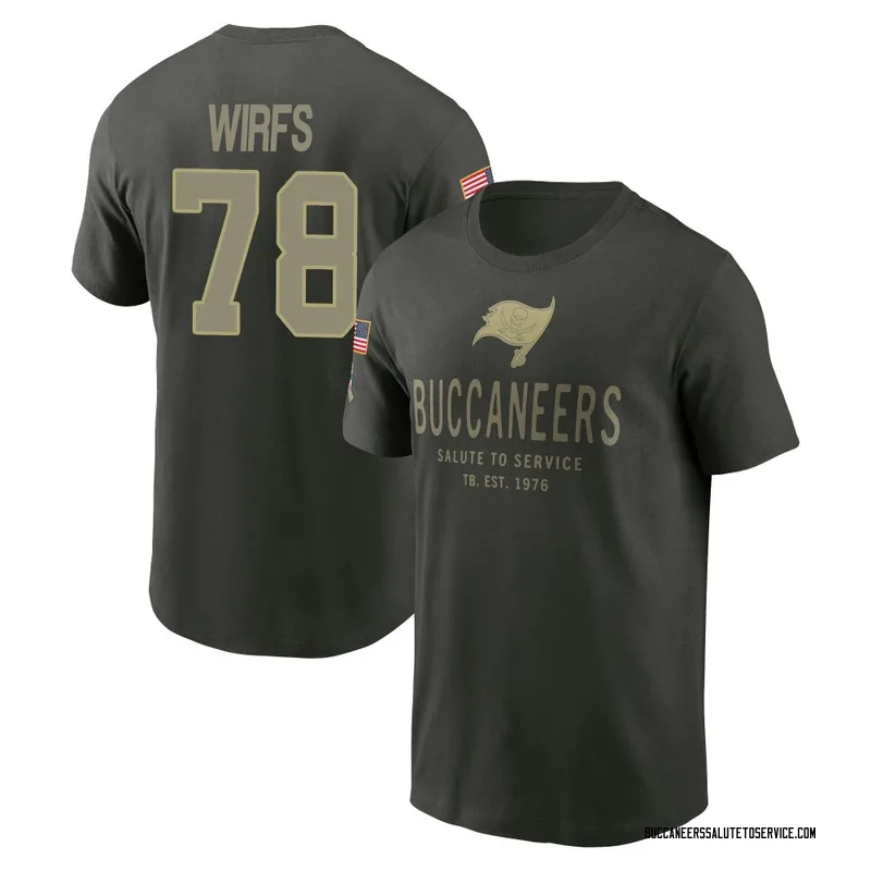 Youth Tristan Wirfs Tampa Bay Buccaneers Green Forest/ 2025 Salute to Service Sideline Primary Edge T-Shirt