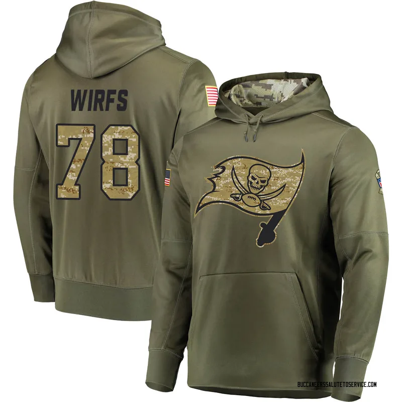 Youth Tristan Wirfs Tampa Bay Buccaneers Olive Salute to Service Pullover Hoodie