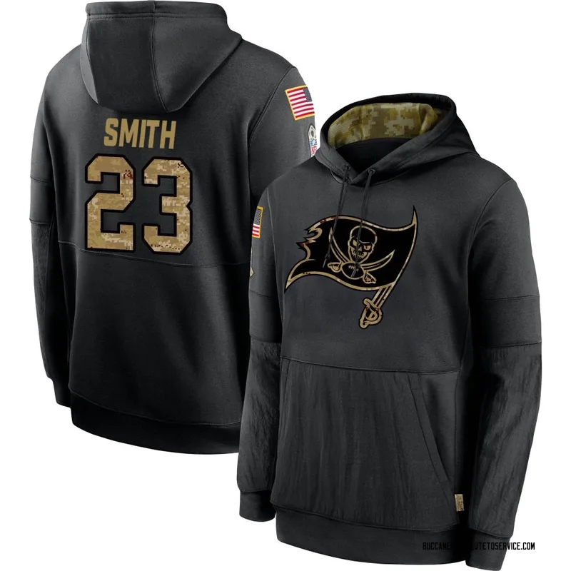 Youth Tykee Smith Tampa Bay Buccaneers Black 2020 Salute to Service Sideline Performance Pullover Hoodie