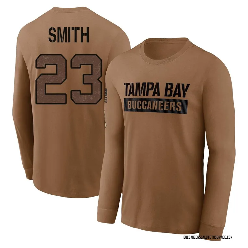 Youth Tykee Smith Tampa Bay Buccaneers Brown 2023 Salute To Service Long Sleeve T-Shirt