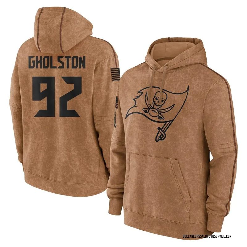 Youth William Gholston Tampa Bay Buccaneers Brown 2023 Salute To Service Club Pullover Hoodie