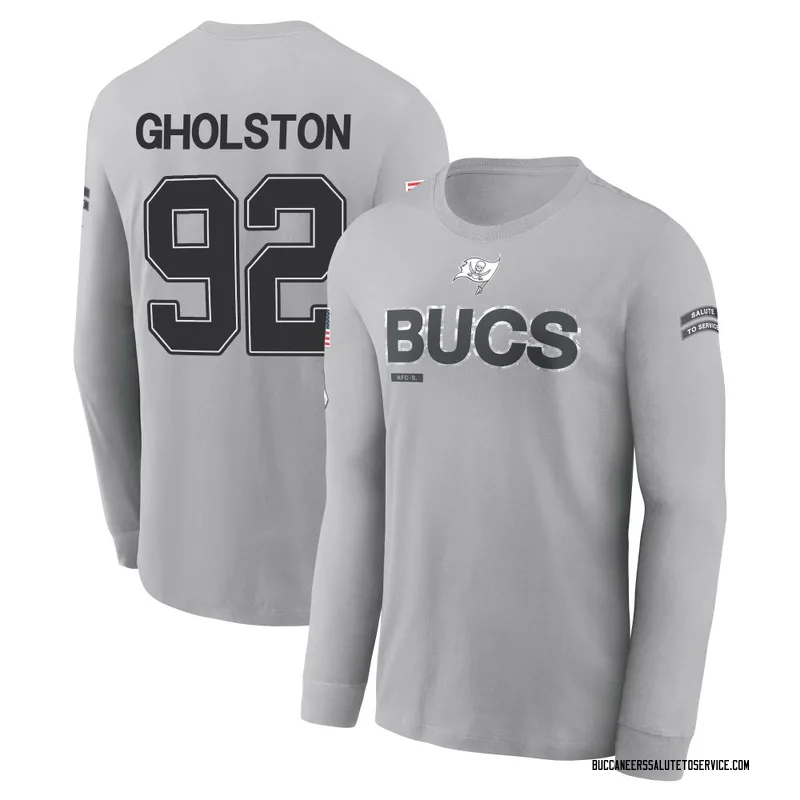 Youth William Gholston Tampa Bay Buccaneers Gray 2024 Salute to Service Long Sleeve T-Shirt