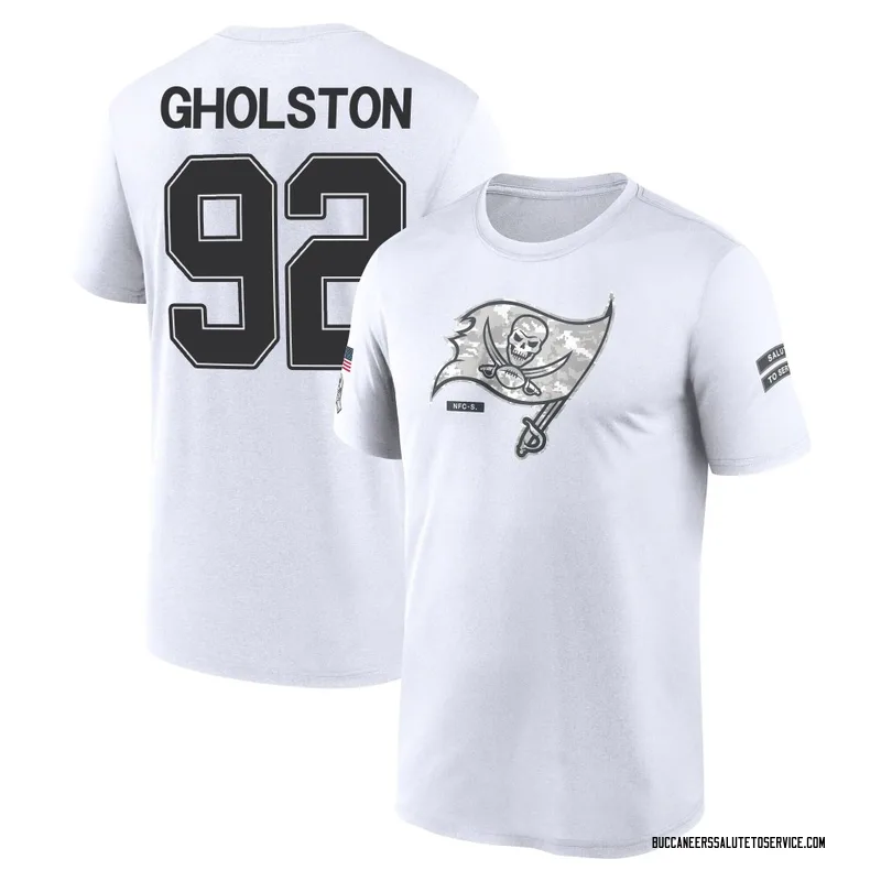 Youth William Gholston Tampa Bay Buccaneers Legend White 2024 Salute to Service Performance T-Shirt