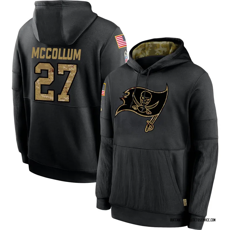 Youth Zyon McCollum Tampa Bay Buccaneers Black 2020 Salute to Service Sideline Performance Pullover Hoodie