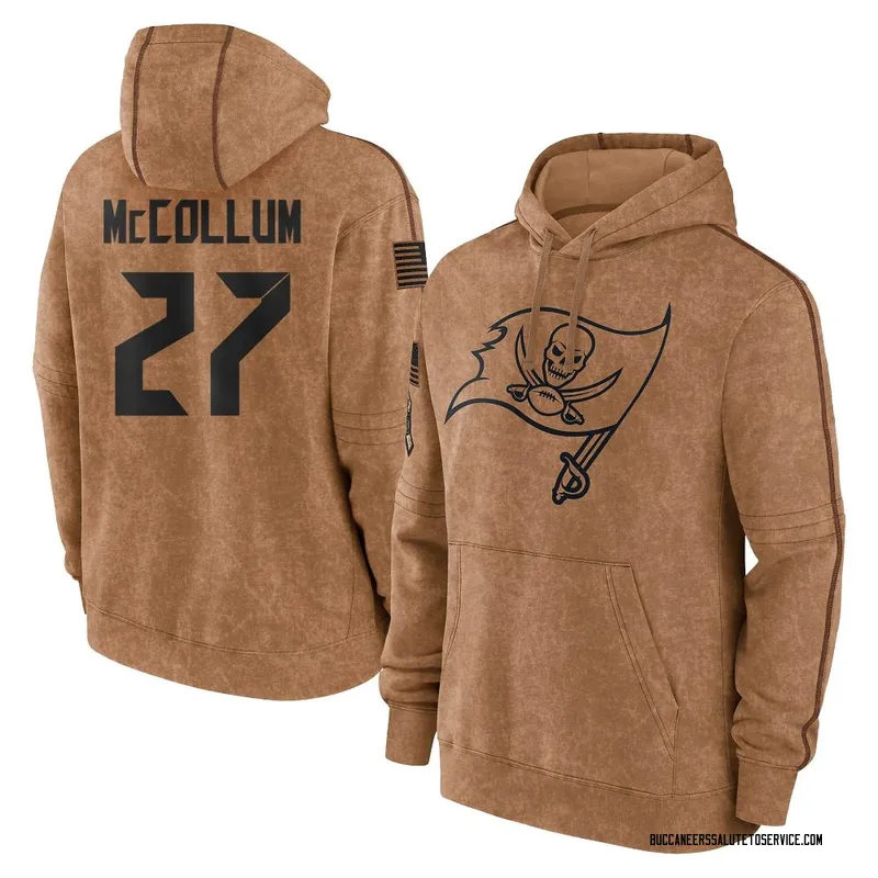 Youth Zyon McCollum Tampa Bay Buccaneers Brown 2023 Salute To Service Club Pullover Hoodie