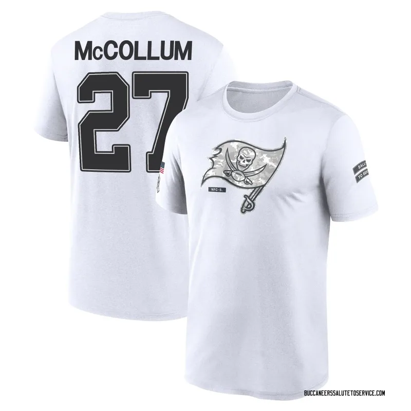 Youth Zyon McCollum Tampa Bay Buccaneers Legend White 2024 Salute to Service Performance T-Shirt